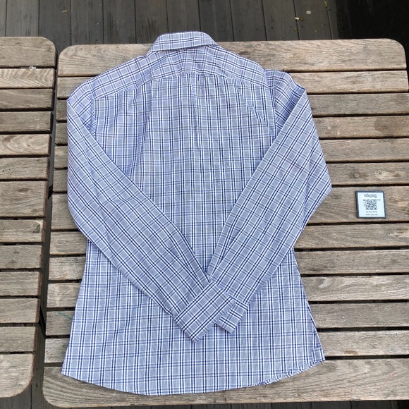 Michael Andrews Bespoke Navy Glen Check shirt - Picture 3 of 4